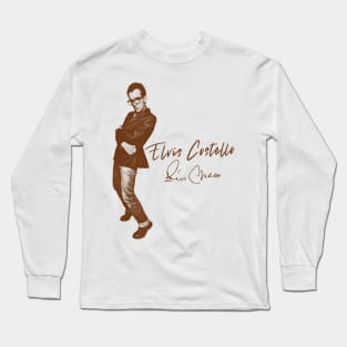 Elvis Costello - Retro Vintage Sketches Long Sleeve T-Shirt